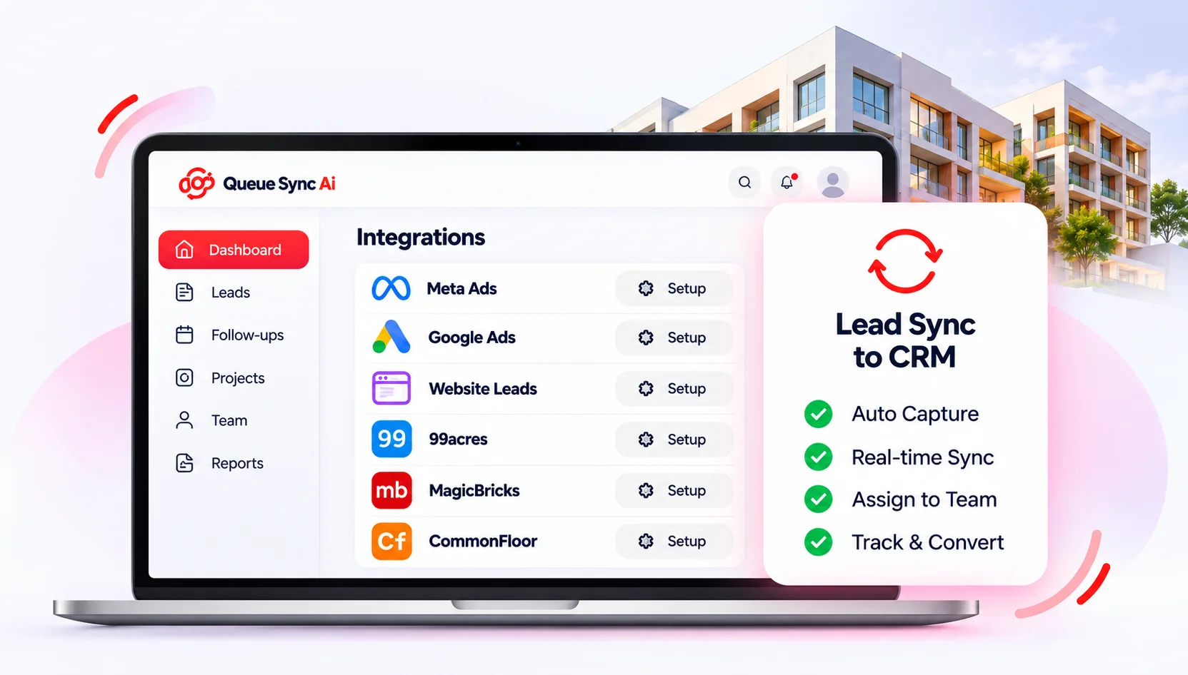 Approved integrations concept illustration; product screens contain sample data.
