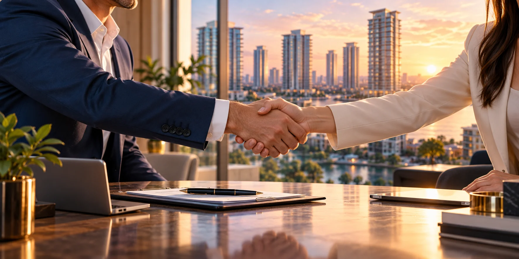 Property agreement handshake